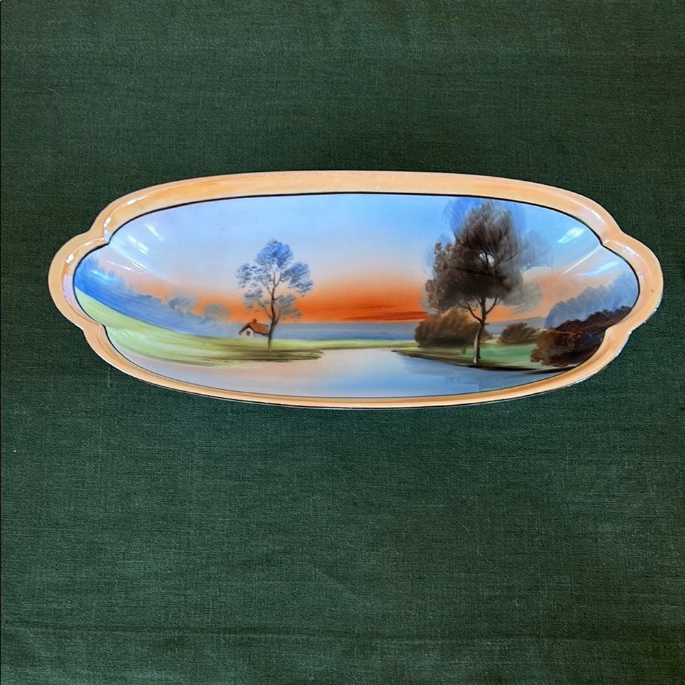 Vintage Noritake Scenic Oval Ceramic Platter